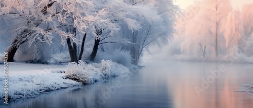 Winter sunrise over the river © Zidane
