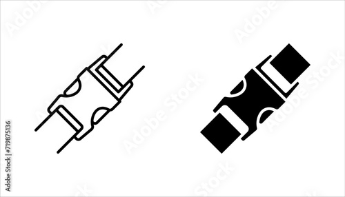 buckle icon set. backpack buckle vector. metal belt buckle vector icons on white background