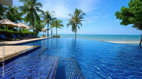 beautiful swimming pool by the beach