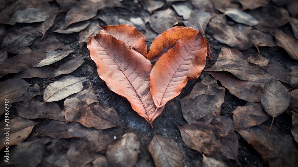 Close up of green leaf - Love shape