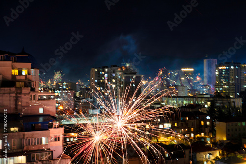 Fireworks in Batumi for New Year, Adjara, Georgia