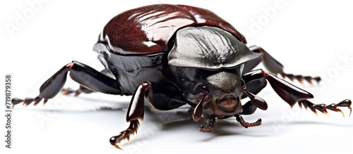 Rhinoceros beetle . Rhinoceros beetle, Rhino beetle. red book beetle. Insects, a large brown insect. photo