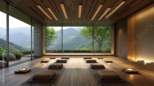 Luxurious indoor yoga studio © saka