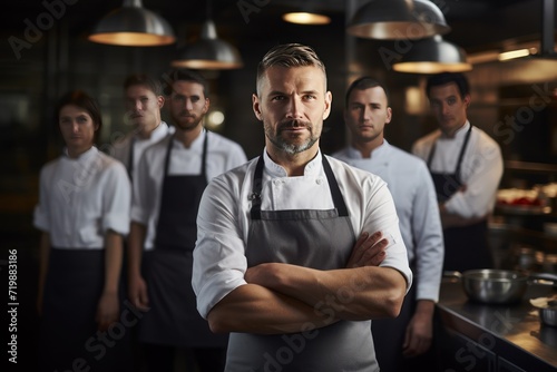 Portrait of chef standing with his team  © CStock