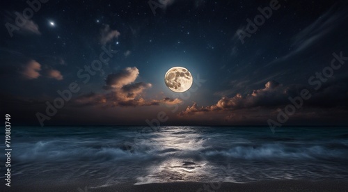 moon in the night with stars and cloud, moon view at the night, beautiful moon with stars