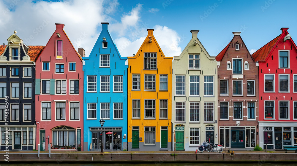 Europe's Old Town Charm: Historic houses with brick facades line the streets, creating a picturesque cityscape Europe's Old Town Charm: Historic houses with brick facades line the streets, creating a picturesque cityscape