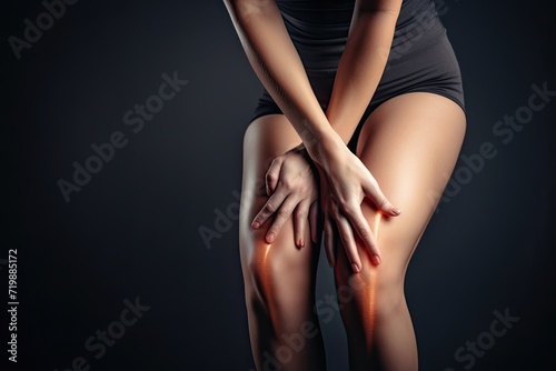 Woman suffering from pain in knee Injury from workout