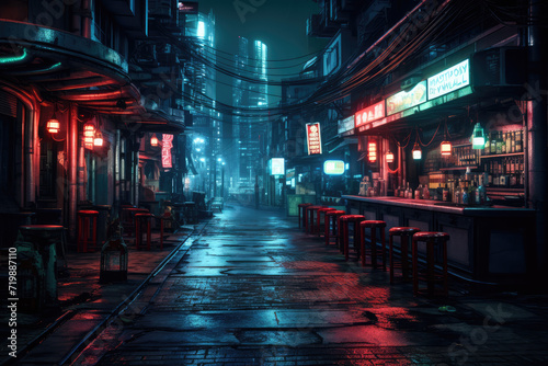 night scene of the street in shanghai,china