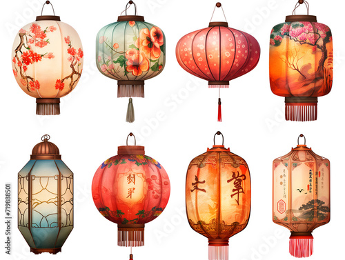 chinese lantern isolated on white background