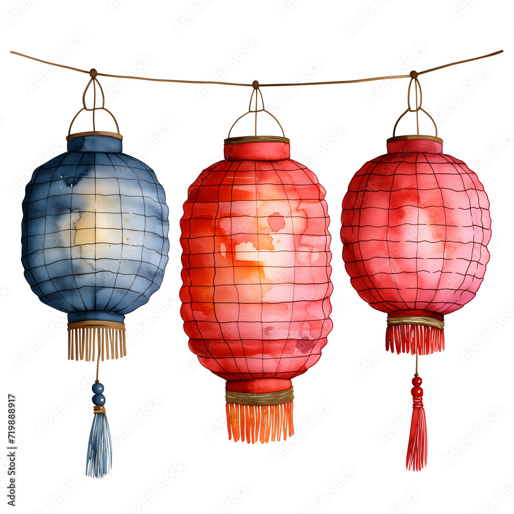 Obraz premium chinese lantern isolated on white background