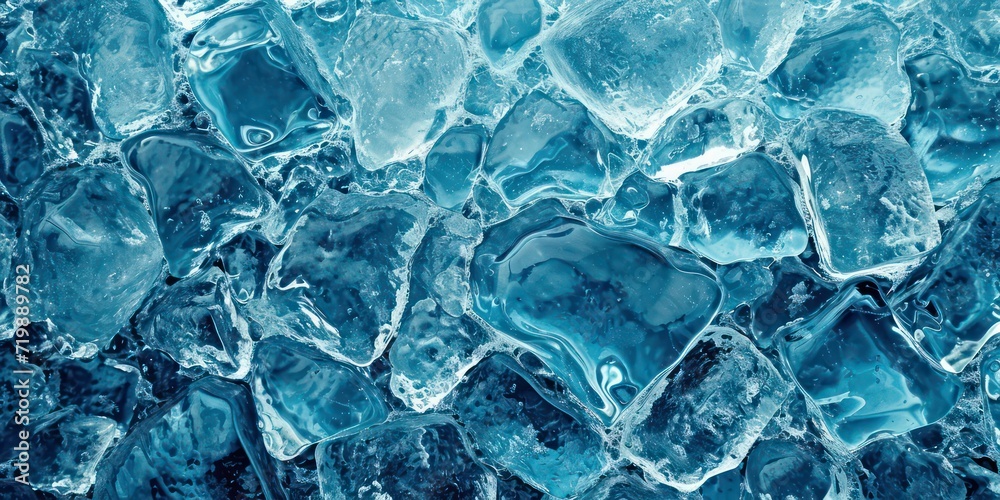 Fototapeta premium Ice melt closeup background and backdrop.