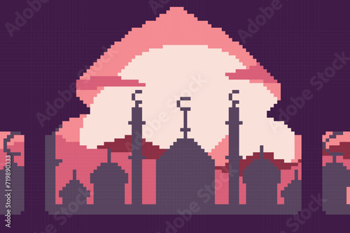 ramadan background pixel art