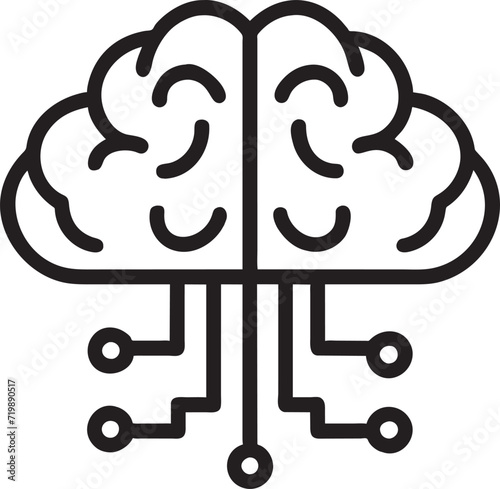 digital brain, icon