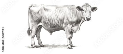 Hand drawn cow. Sketch illustration