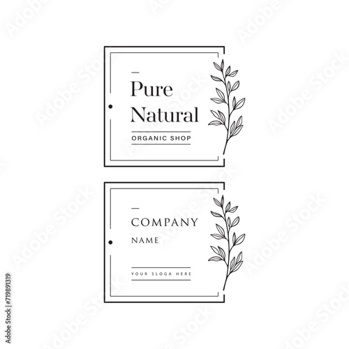 Pure Natural logo design inspiration and Flower combine design