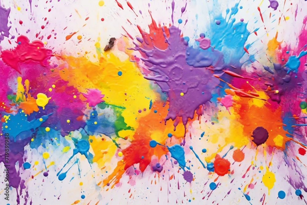 Colorful watercolor splashes on white background,  Abstract background