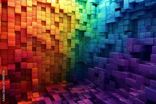 Abstract geometric background with multicolored cubes