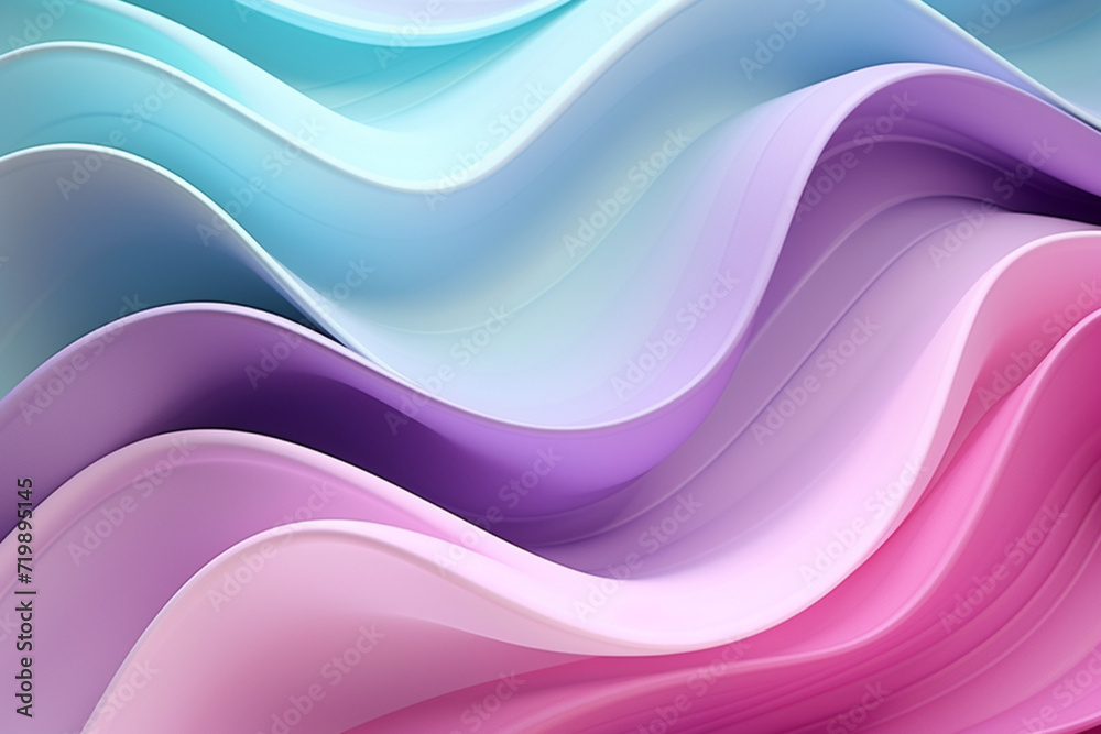 Violet pink and mint abstract neon wave background created with Generative AI Violet pink and mint abstract neon wave background created with Generative AI