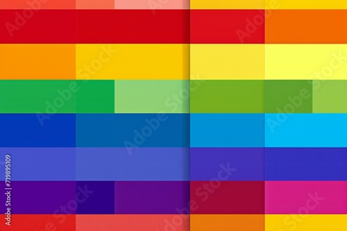 Abstract colorful background with squares of different sizes and shades of rainbow