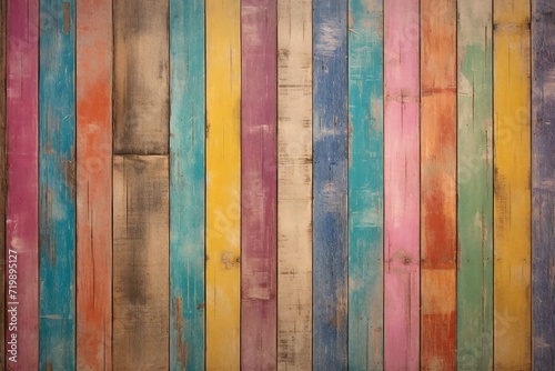 Vintage colorful wooden wall background or texture, Colorful wood planks