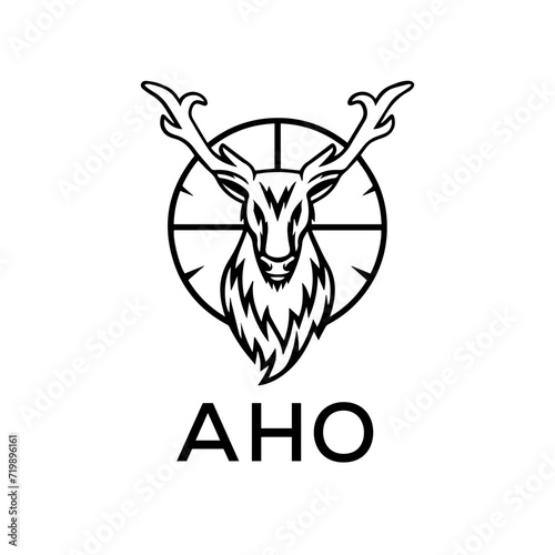 AHO  logo design template vector. AHO Business abstract connection vector logo. AHO icon circle logotype.
 photo