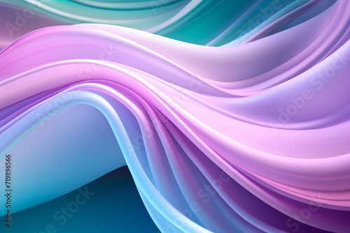 Violet pink and mint abstract neon wave background created with Generative AI