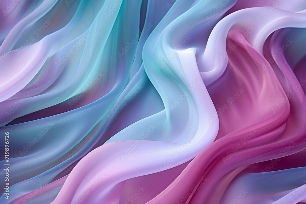 Obraz premium Violet pink and mint abstract neon wave background created with Generative AI