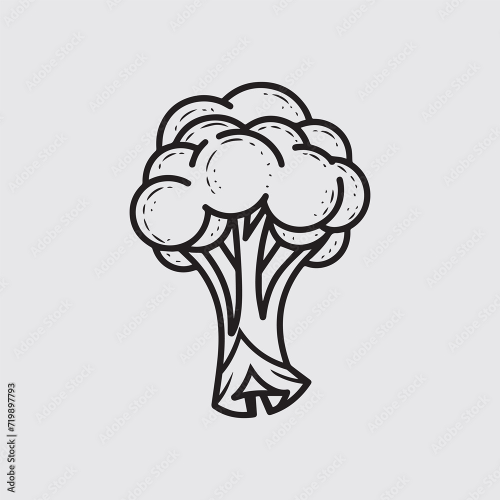 Cartoon Broccoli Black Line White Background Stock Vector kids Coloring Page Hand Drawing broccoli Cartoon Broccoli Black Line White Background Stock Vector kids Coloring Page Hand Drawing broccoli
