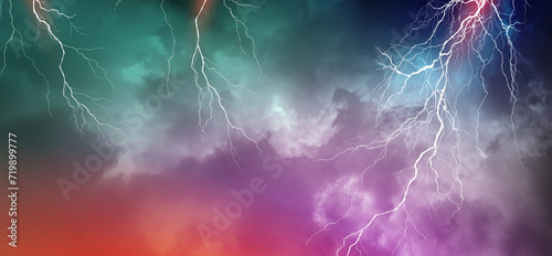 Lightning, thunder cloud dark cloudy sky