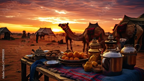 Experience the Magic of a Packed Desert Campsite in Morocco photo