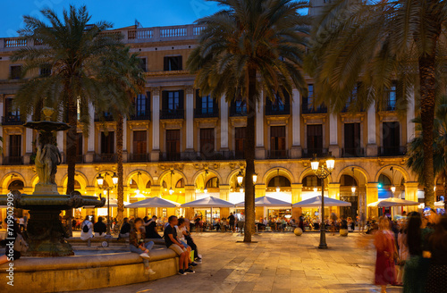 Photography Place of attraction for tourists and citizens of Barcelona is Royal Square