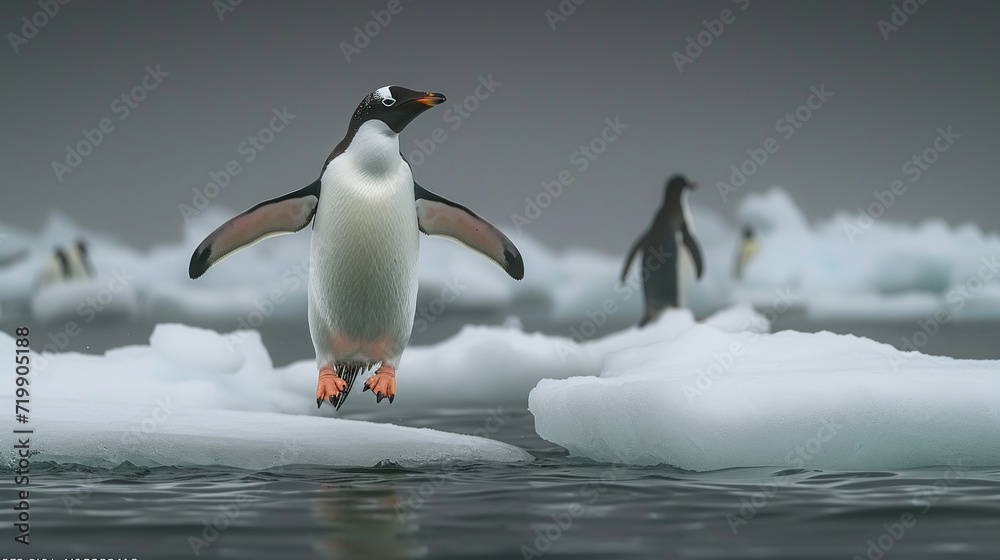 Fototapeta premium penguin in polar regions