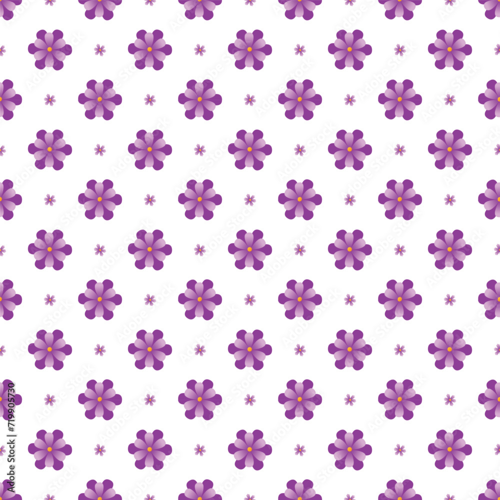 Seamless pattern of  purple flowers vector
