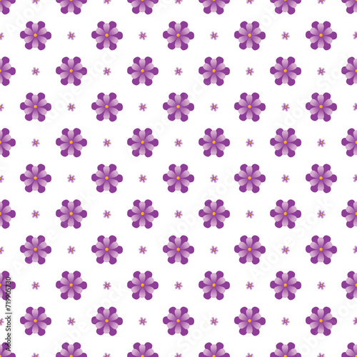 Seamless pattern of purple flowers vector