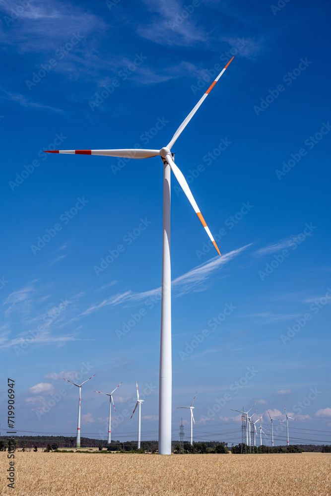Wind turbines in cereal fields seen in Germany