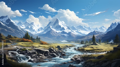 A breathtaking view of a mountain range covered in a blanket of snow
