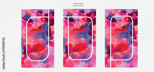Editable template for social media, floral vector illustration in bold colors. Background for social media