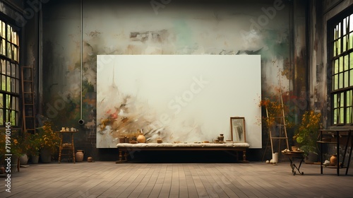 A blank canvas in an artist's studio, a world of creative possibilities lying in wait © Adobe
