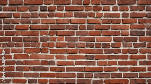 façade view of old brick wall background 