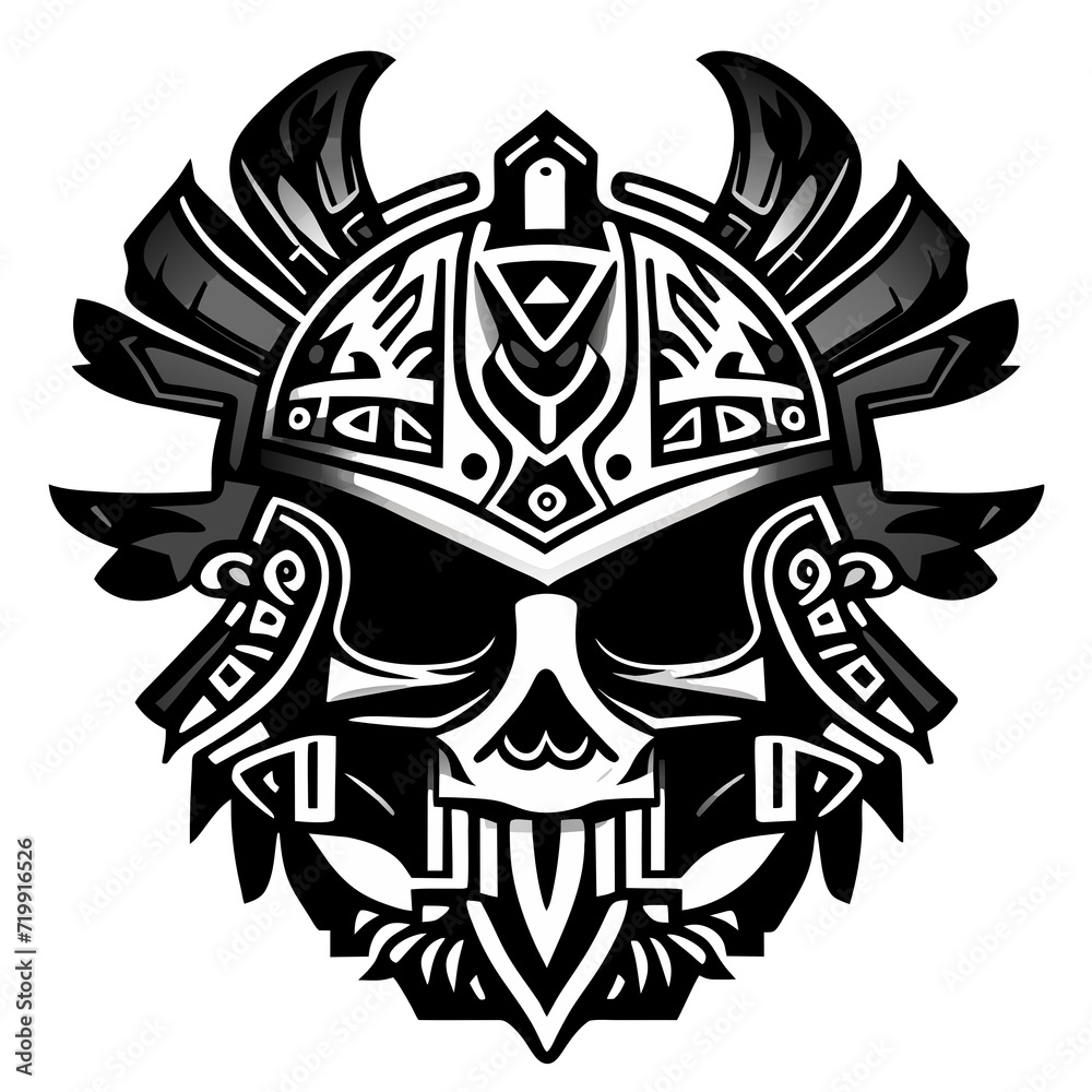 Winged Skull and Crossbones with Sword, Vintage Symbol Illustration for Tattoo and Design, 