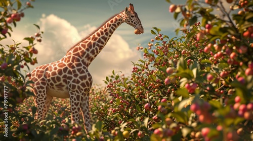 Who needs a ladder when you have a giant giraffe In Plum Valley Elegance a giraffe has been enlisted to help gather plums from the highest branches of the trees with hilarious