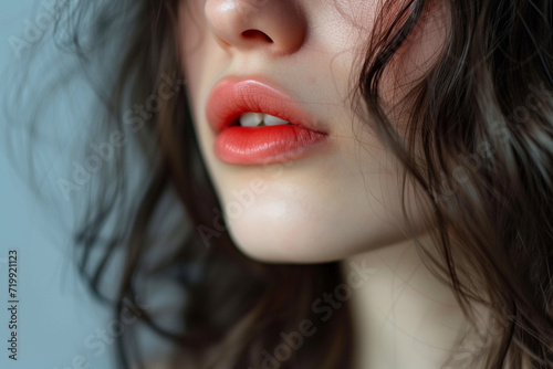Closeup shot of a Beautiful woman, Aesthetic photography in minimalistic style