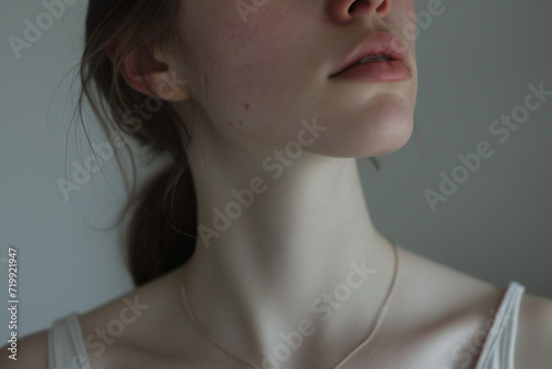 Closeup shot of a Beautiful woman, Aesthetic photography in minimalistic style