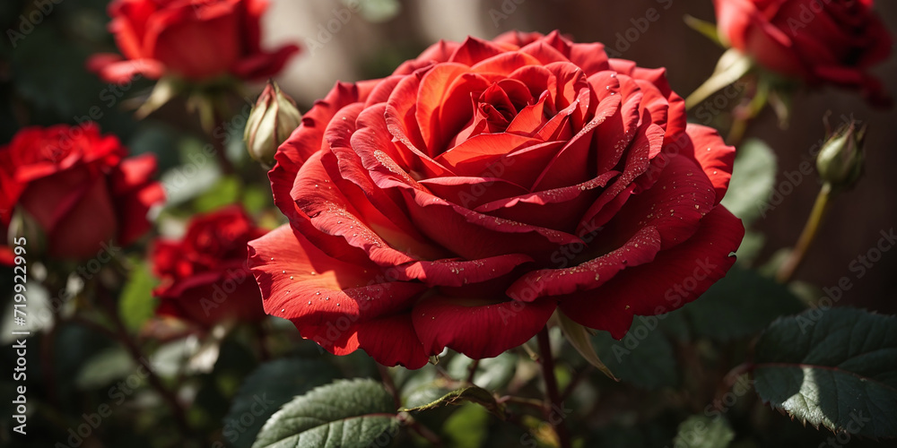 red rose in garden Valentine's Day romantic Background red rose in garden Valentine's Day romantic Background