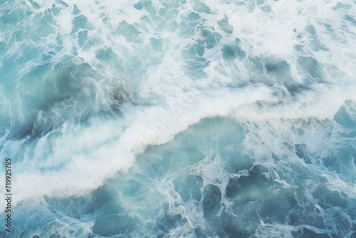 Aerial view of sea beach wave, Ocean waves on the beach as a wallpaper background, sea with blue water waves AI generated