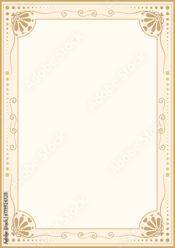 Vector - Beautiful luxury vintage invitation card. Yellow and brown color. Copy space. 