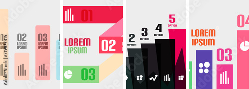 Set of line infographic backgrounds. Vector illustration For Wallpaper, Banner, Background, Card, Book Illustration, landing page