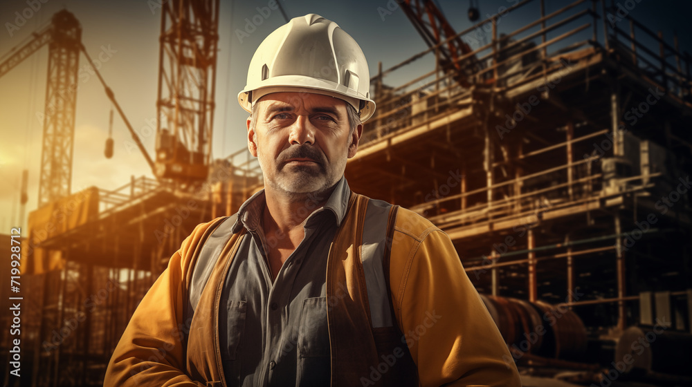 Construction Engineer at Work. Generative AI. Construction Engineer at Work. Generative AI.