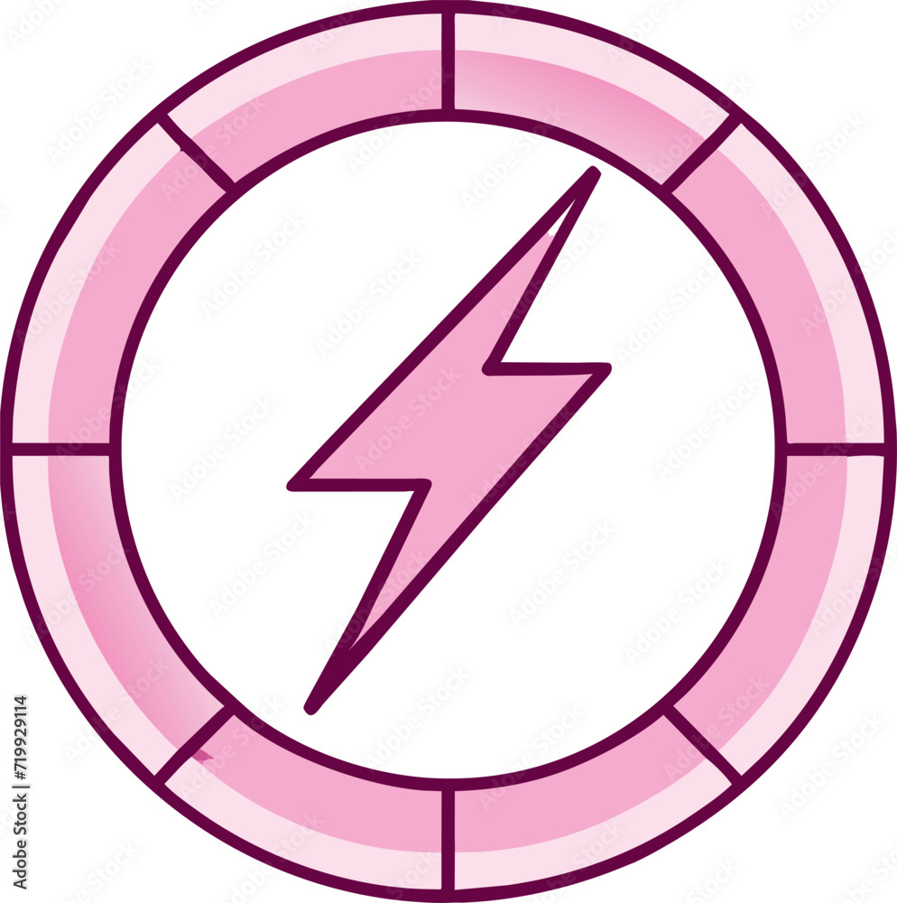 lightning bolt, symmetrical, geometric details, icon