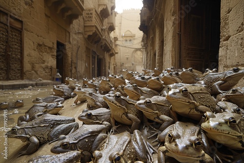 Plague of frogs in Egypt, Bible story.